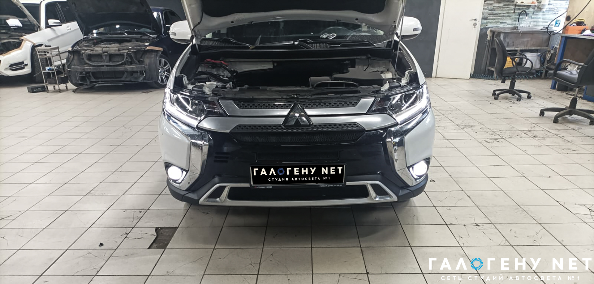 Установка светодиодных противотуманных фар в Mitsubishi Outlander 3 для Оффроад!!!