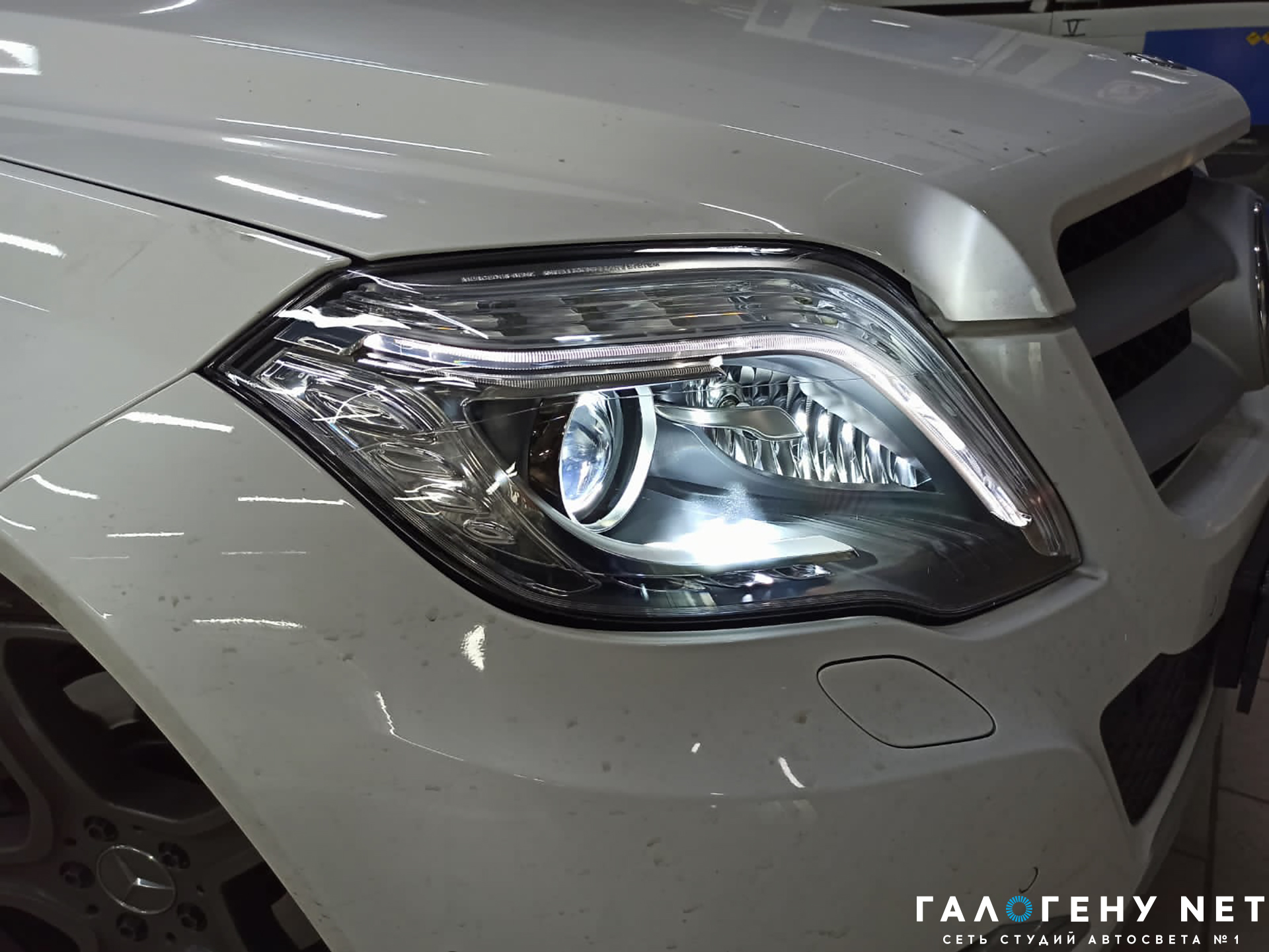 Mercedes GLK X204 рест - замена линз в фарах на bi led модули Aozoom k3  Dragon Knight | Студия автосвета Галогену NET