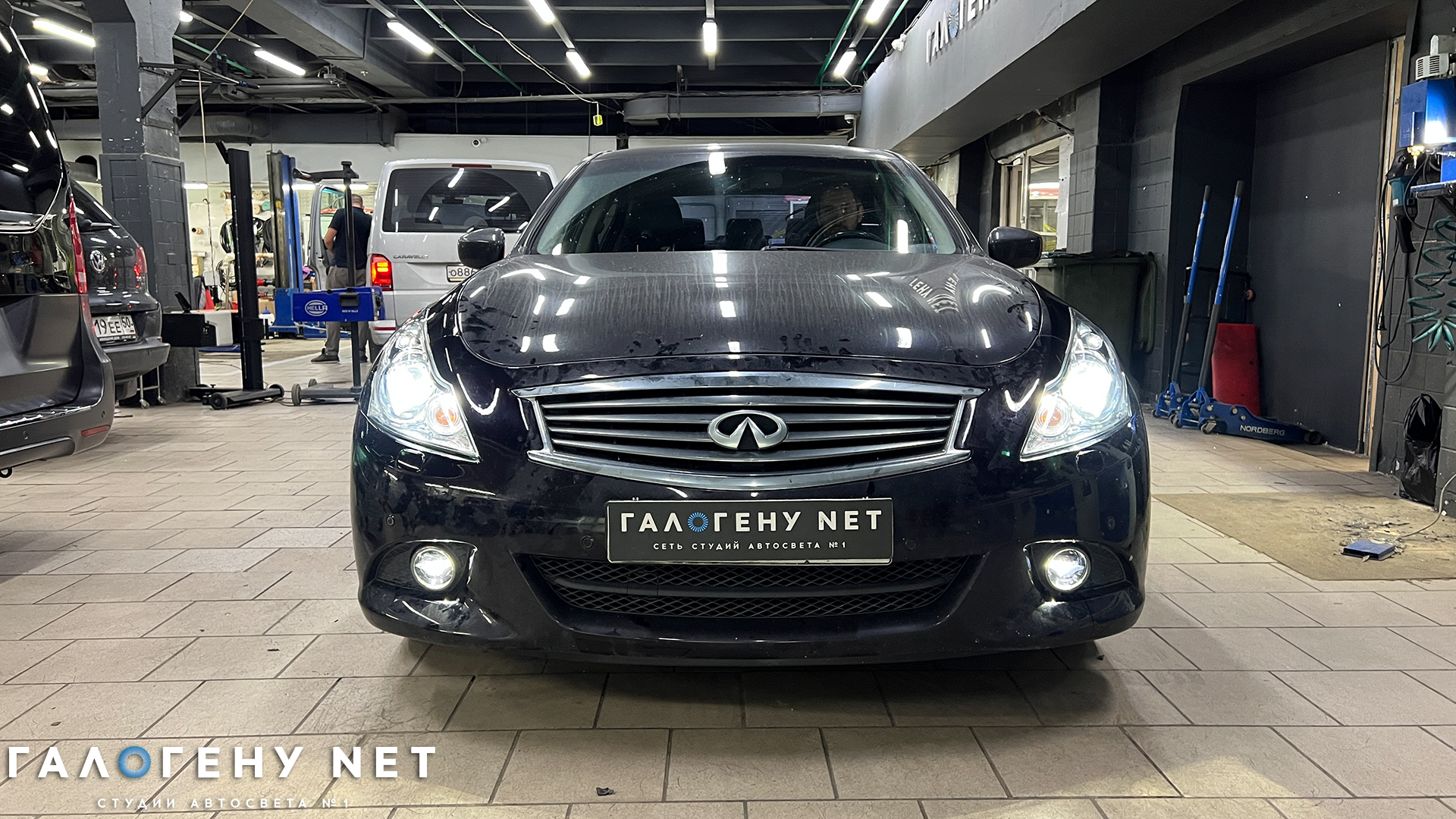 Infiniti G25 - замена линз в фарах на biled модули, полировка фар,  бронирование фар, замена птф | Студия автосвета Галогену NET